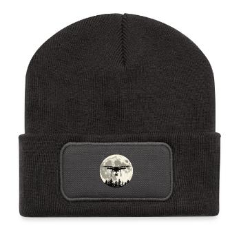 Drone Pleine Lune - Beanie recyclé à patch - charbon - Devant