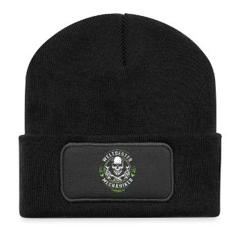 Weltbester KfZ Mechaniker - Werkstatt - Schrauber - Recycelte Patch Beanie - Schwarz - Vorne