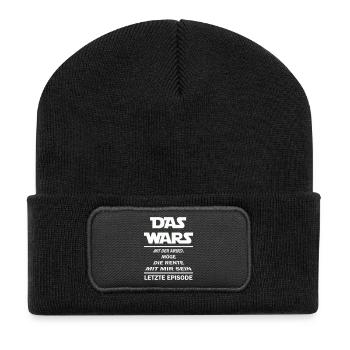 Rente Spruch - Recycelte Patch Beanie - Schwarz - Vorne