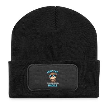 No time, I have to go to my girls - Otter - Recycled Patch Beanie - black - Front