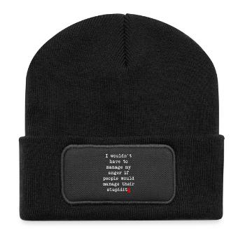 Anger Management – Humorous Statement - Recycled Patch Beanie - black - Front