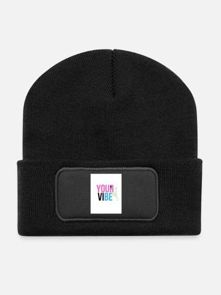 Positive und motivierende Schwingung - Recycelte Patch Beanie - Schwarz