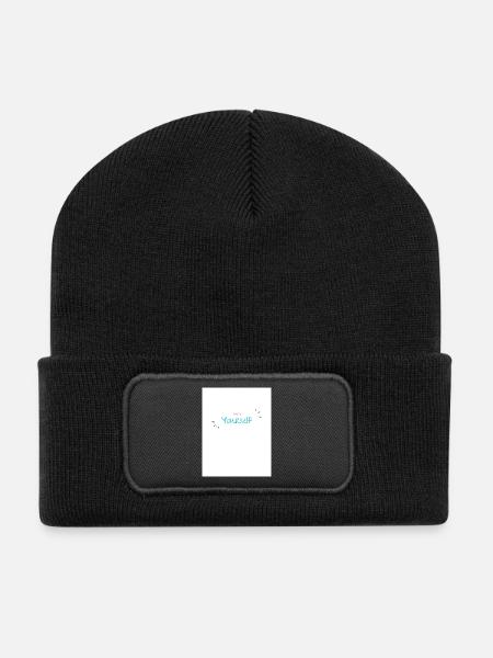 Inspirierendes Design Persönliche Befähigung - Recycelte Patch Beanie - Schwarz