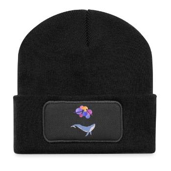 Weltraumwal - Recycelte Patch Beanie - Schwarz - Vorne