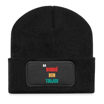 "Bondié bon toujou" Creole T-shirt – Faith - Recycled Patch Beanie - black - Front