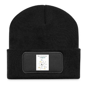 N’arrêtez jamais de rêver - Beanie recyclé à patch - noir - Devant