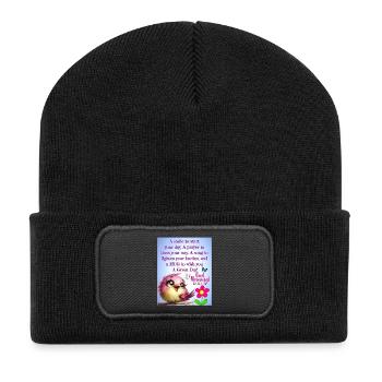 Morning Bird Joy - Recycled Patch Beanie - black - Front