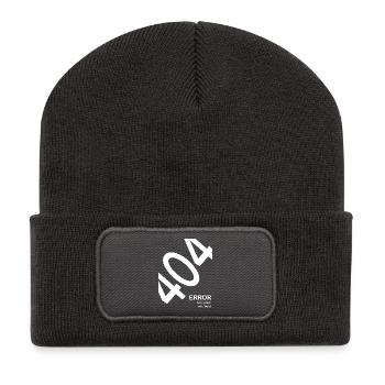 404 Erreur Motivation non trouvée Nerd Humour - Beanie recyclé à patch - charbon - Devant