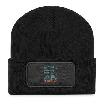 So This Is How U Make Cookies Cute Cat - Recycled Patch Beanie - black - Front