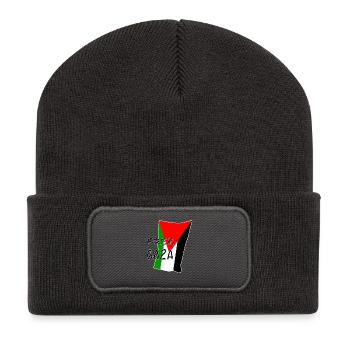 Free Gaza Flag Motif - Recycled Patch Beanie - dark grey - Front