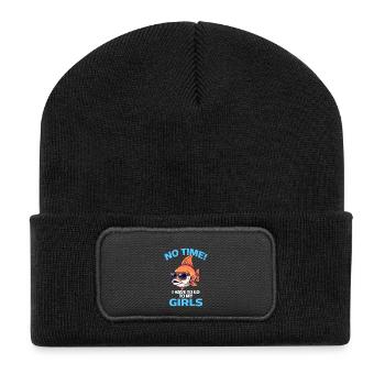 Fisch Cool Spruch Angler Aquarianer Girls - Recycelte Patch Beanie - Schwarz - Vorne