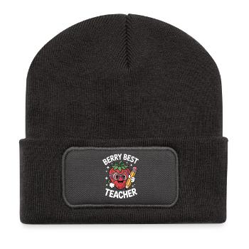 Berry Best Teacher Enseignant du primaire - Beanie recyclé à patch - charbon - Devant
