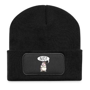 Einhorn Nö pummelig - Recycelte Patch Beanie - Schwarz - Vorne