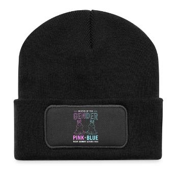 Werdende Mutter Ostern Gender Reveal - Recycelte Patch Beanie - Schwarz - Vorne