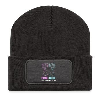 Expectant Mom Easter Gender Reveal - Recycled Patch Beanie - dark grey - Front