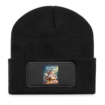 Maison pour toujours, amour pour toujours - Beanie recyclé à patch - noir - Devant