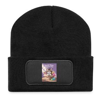 Forever Home Kitten in Box - Recycled Patch Beanie - black - Front