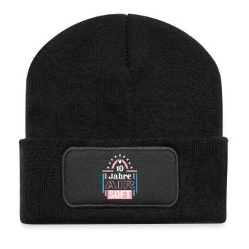Airsoft Anniversaire 10 ans Entraîneur Joueur - Beanie recyclé à patch - noir - Devant