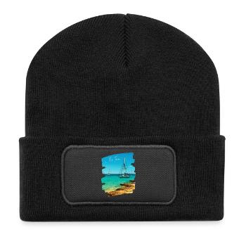 Es Trenc - Majorque - Beanie recyclé à patch - noir - Devant