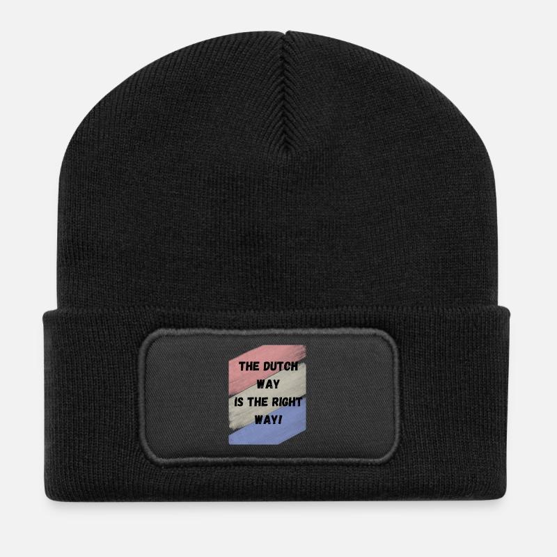 Der holländische Weg ist der richtige Weg - Recycelte Patch Beanie - Schwarz