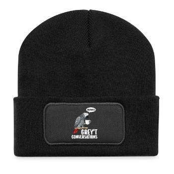 Oiseau Perroquet Gris D'Afrique Humour - Beanie recyclé à patch - noir - Devant
