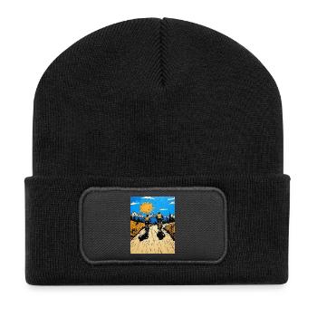 Sonnenweg Zu Zweit - Recycelte Patch Beanie - Schwarz - Vorne