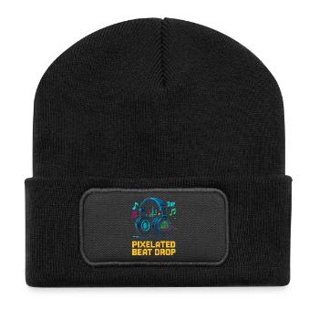 PIXELATED BEAT DROP Casque Pixel Rétro 1UP - Beanie recyclé à patch - noir - Devant