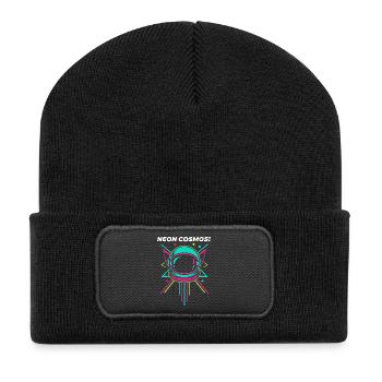 Casque d’astronaute néon Retro Space - Beanie recyclé à patch - noir - Devant