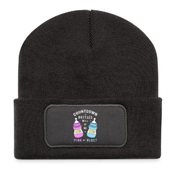 Sexe Révélation Nouvel An - Beanie recyclé à patch - charbon - Devant