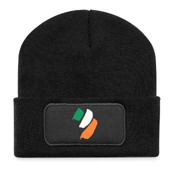 Irland Flagge  - Recycelte Patch Beanie - Schwarz - Vorne
