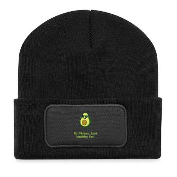 Avocado Relax Healthy Fat Theme Cartoon - Recycled Patch Beanie - black - Front