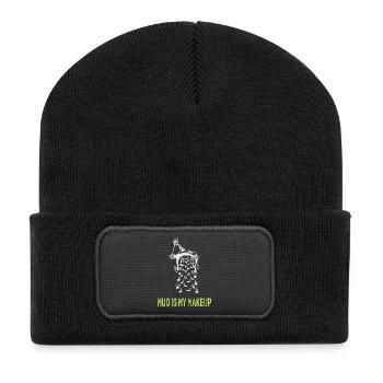 La boue est mon maquillage - Beanie recyclé à patch - noir - Devant