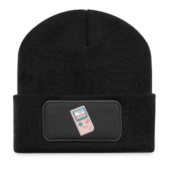 Pastel retro console table - Recycled Patch Beanie - black - Front