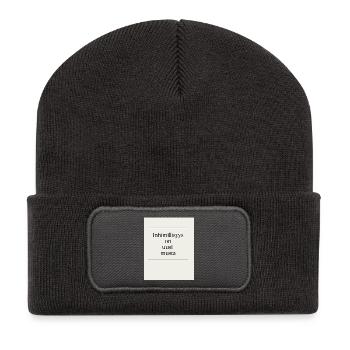 Inhimillisys is the new black - Recycled Patch Beanie - dark grey - Front