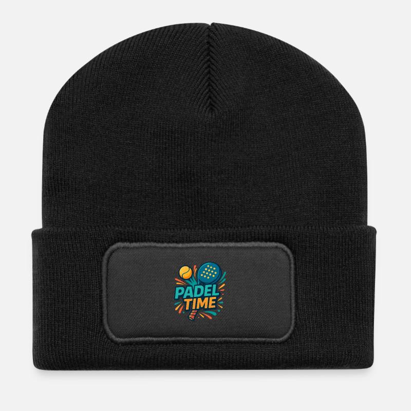 Explosion de couleurs du temps du Padel - Beanie recyclé à patch - noir
