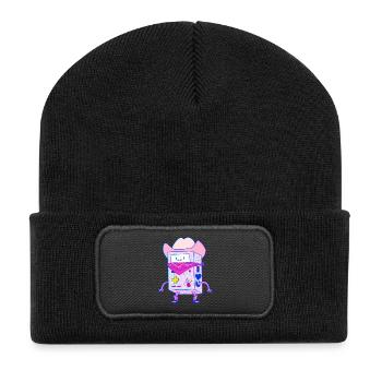 Console de jeu Cowboy Robot Vaporwave Rose Néon - Beanie recyclé à patch - noir - Devant