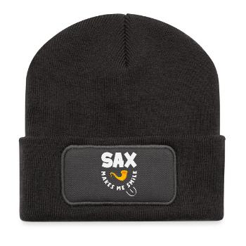 Saxophone - Beanie recyclé à patch - charbon - Devant