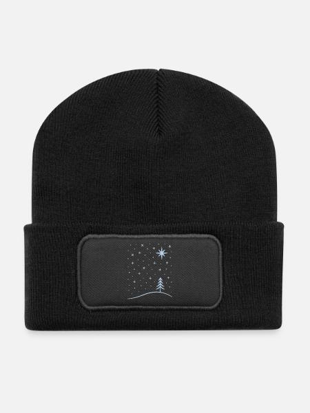 polar tree snowflakes - Recycelte Patch Beanie - Schwarz