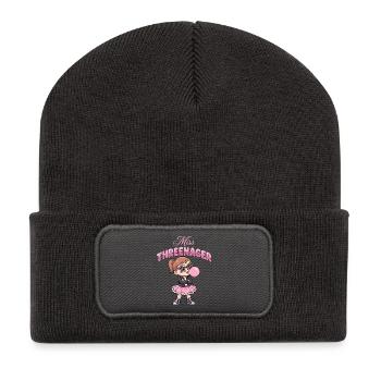 Threenager 3rd Birthday 3 Years Girls - Recycled Patch Beanie - dark grey - Front