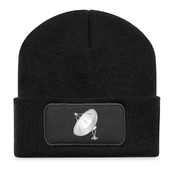 Satellite dish with a clear modern look - Recycled Patch Beanie - black - Front