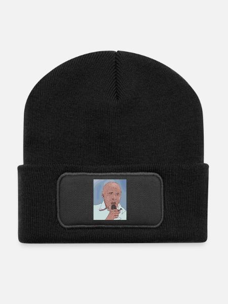 Sängerporträt Pop-Art Stil - Recycelte Patch Beanie - Schwarz