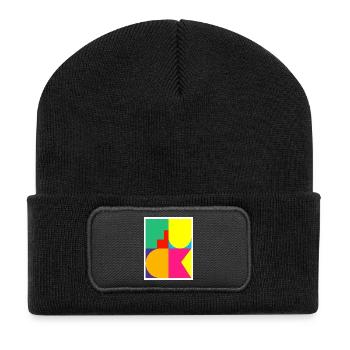Pop Art Mot en F - Beanie recyclé à patch - noir - Devant