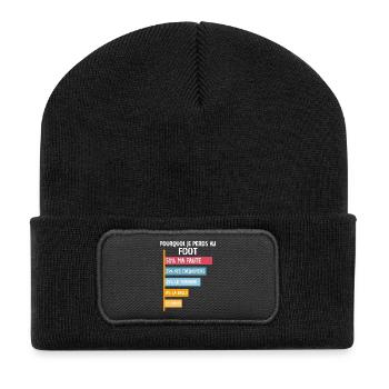 Why I Lose at Football Player Soccer - Beanie recyclé à patch - noir - Devant