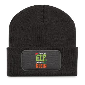 Je ne suis pas un ELF, je suis juste petit - Beanie recyclé à patch - charbon - Devant