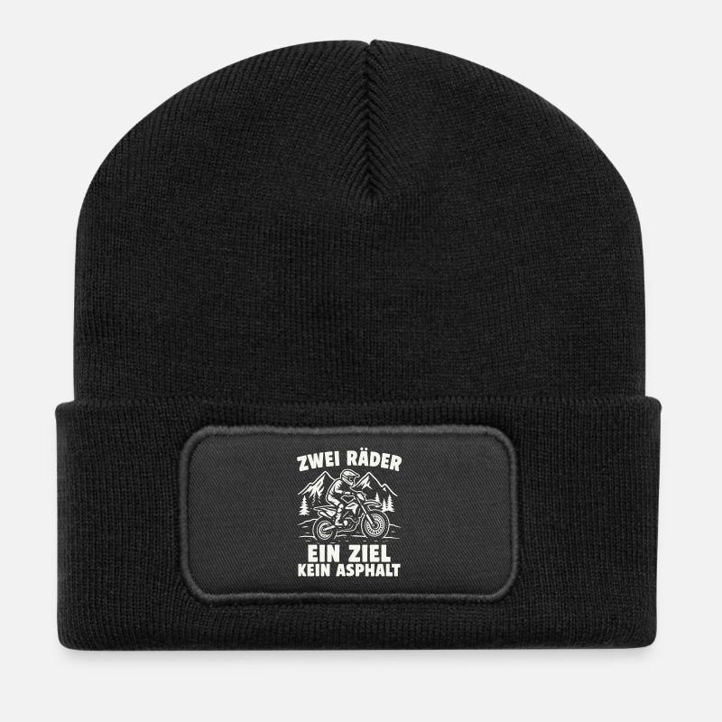 Two wheels. One goal. No asphalt. - Recycled Patch Beanie - black