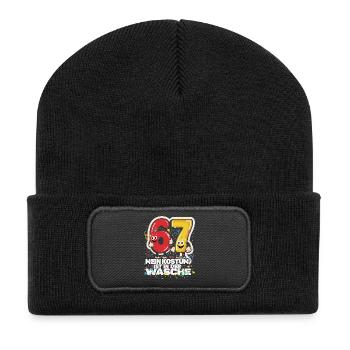67 Six Sept Carnaval Drôle de Dicton, Carnaval - Beanie recyclé à patch - noir - Devant