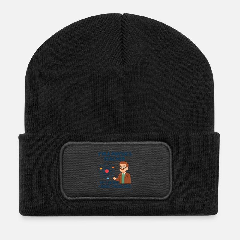 Physik Witz  - Recycelte Patch Beanie - Schwarz