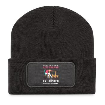 Rezeptionist Medizin Rezeptionistin - Recycelte Patch Beanie - Dunkelgrau - Vorne