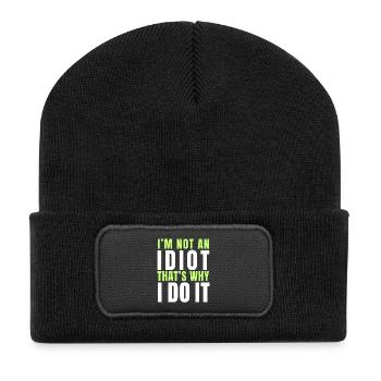 Ich bin kein Idiot - Recycelte Patch Beanie - Schwarz - Vorne