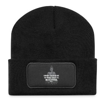 La bonté du Bouddha : Vie naturelle - Beanie recyclé à patch - noir - Devant